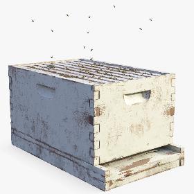 Painted Brood Box Cedar 8 Frames 3D